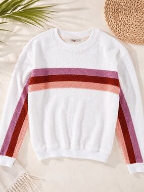 Faherty Vista Striped Pullover Sweatshirt Sweater Size Small • New